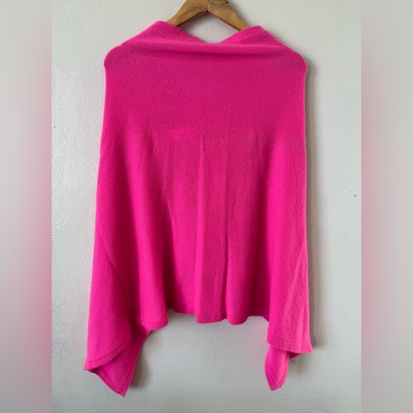 Lilly Pulitzer Harp Cashmere Cape Sweater Cerise Pink OS - Picture 5 of 8